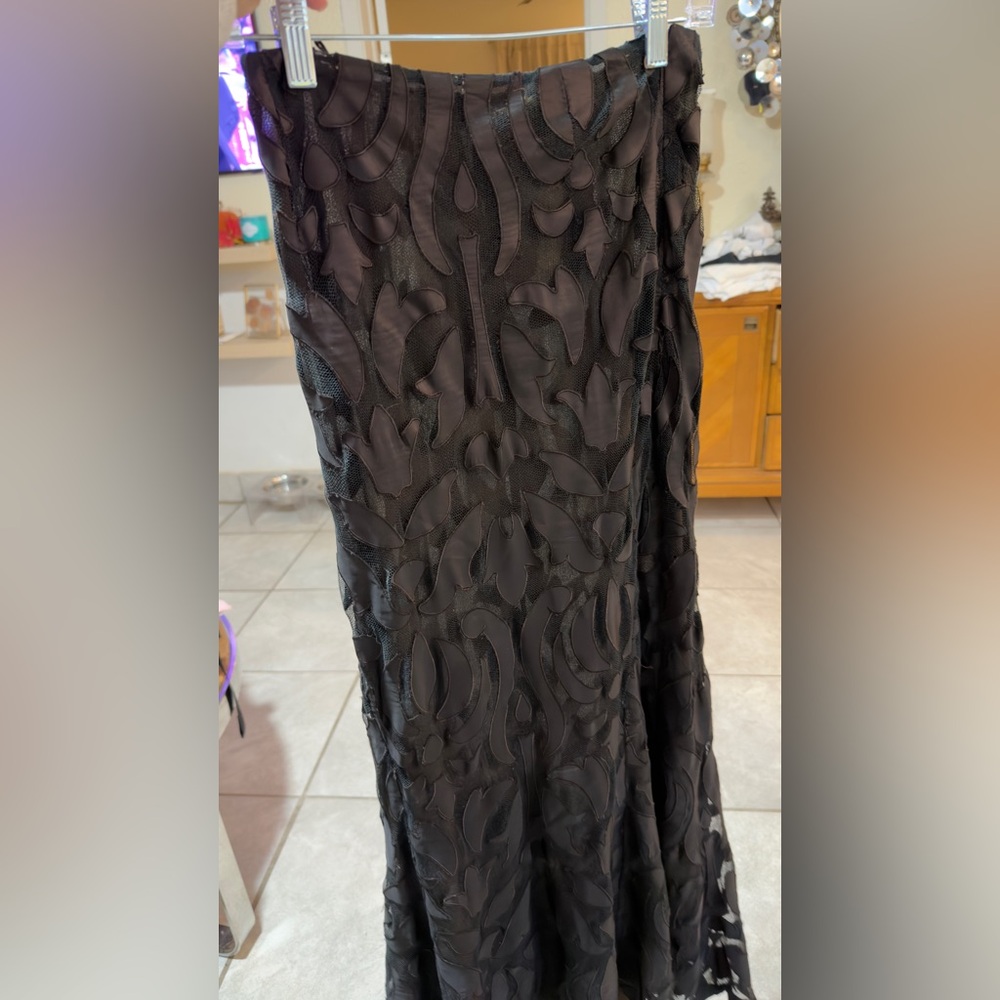Vintage Valentino black long lace skirt